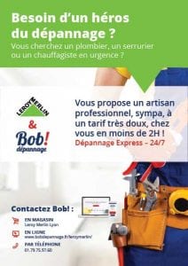 Bob! dépannage -Flyer partenariat Leroy Merlin - septembre octobre 2017